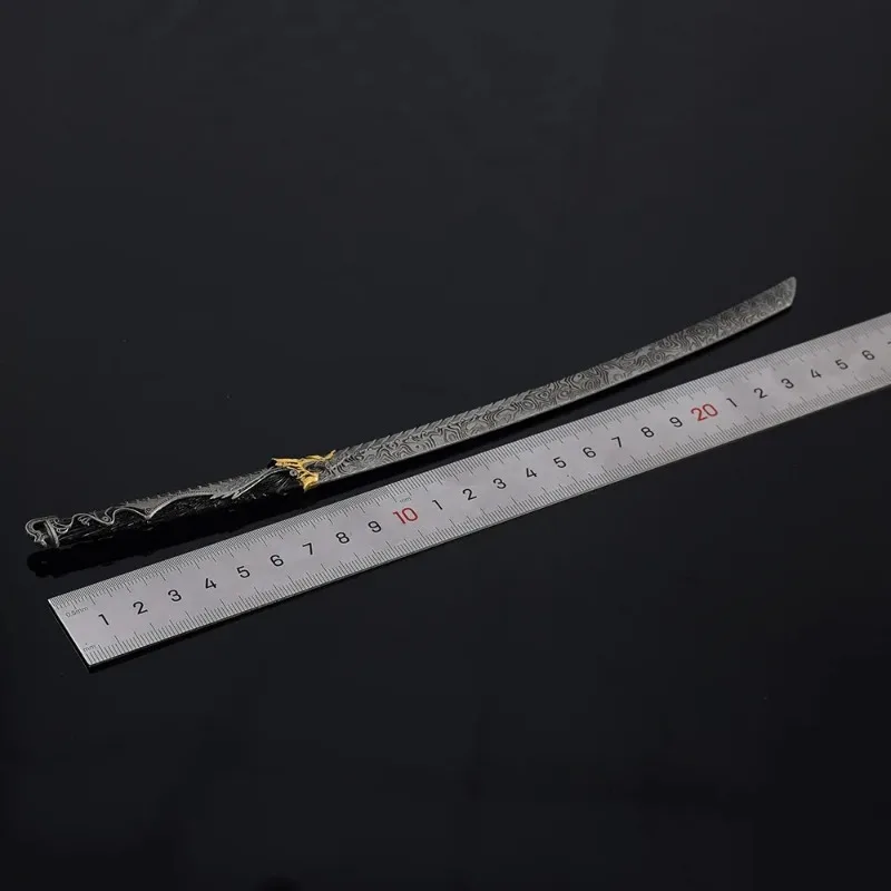 26cm Ghost Walker Cyberpunk Red Dragon Game Peripheral Metal Samurai Sword Ghost Weapon Model Mission Crafts Toy for Boy collect