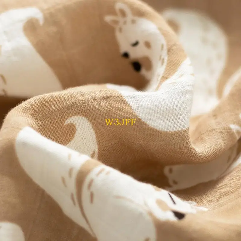 

W3JF Multipurpose Baby Cotton Bandana Bib Drooling Burp Cloth for Sensitive Skin Printed Pattern Easy Care Accessories