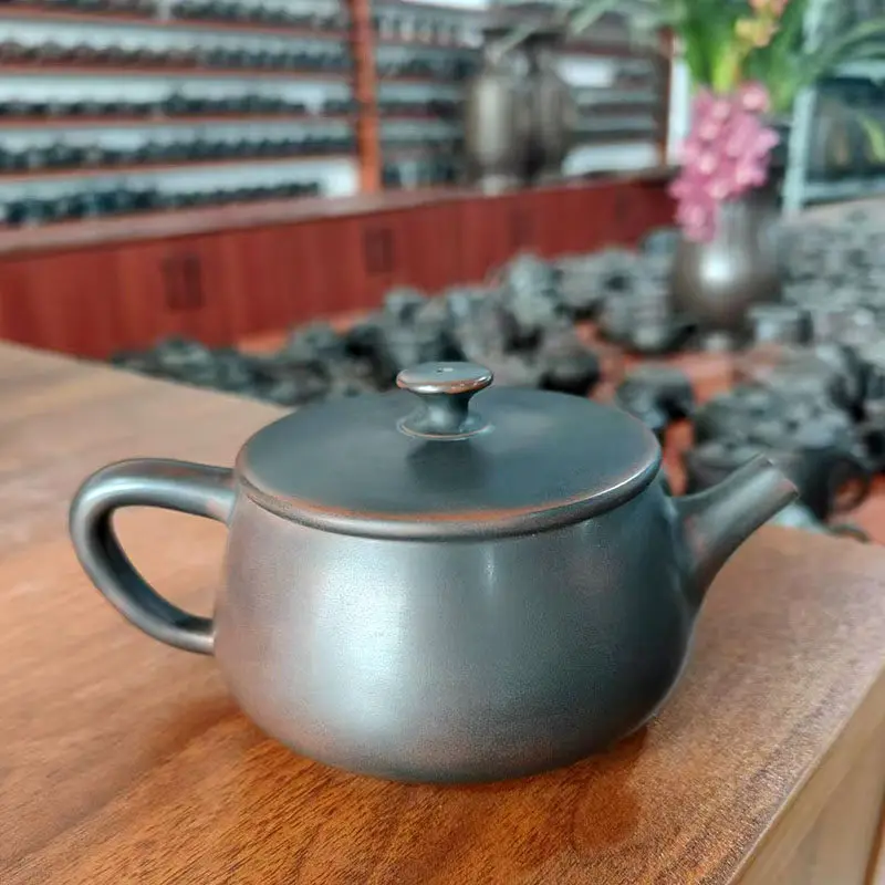 Handmade Qinzhou Nixing Pottery Hanwa Teapot, Large‑Mouth Bronze Kung Fu Tea Pot, Original Ore Clay Chinese Tea Ceremony Teaware
