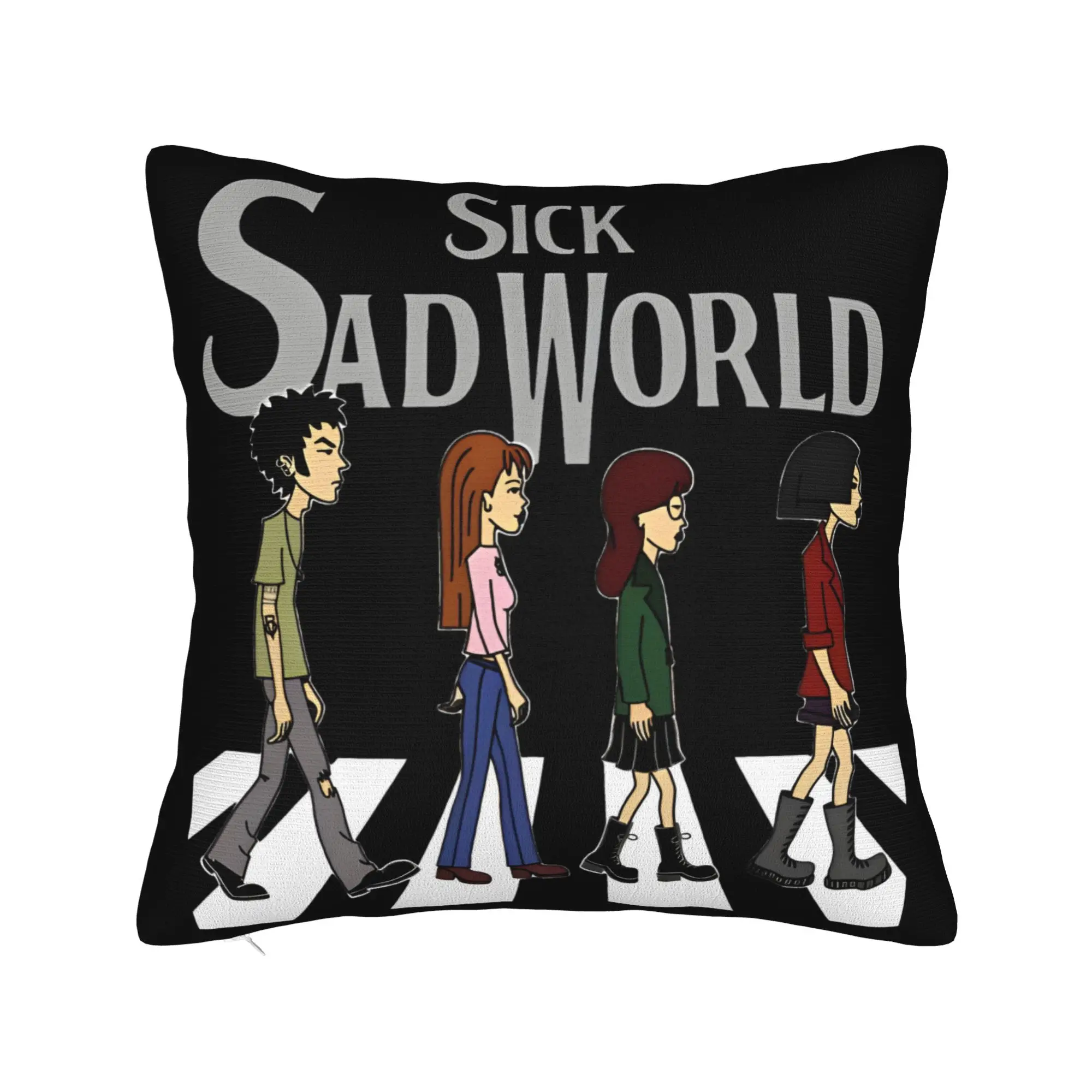 Sick Sad Abbey Road 90s Cartoon Mashup Darias Square Pillowcases Sofa  Cushion Cover Home Decoration Throw Pillow Case 45*45