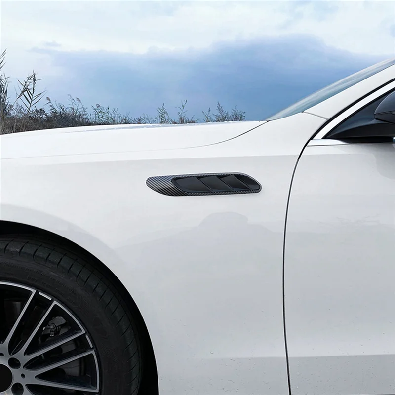 

Car Side Air Vent Cover Trim Fender Sticker for Mercedes-Benz C-Class W206 2022+ C200 C260 AMG C63 Bright Black -AB16