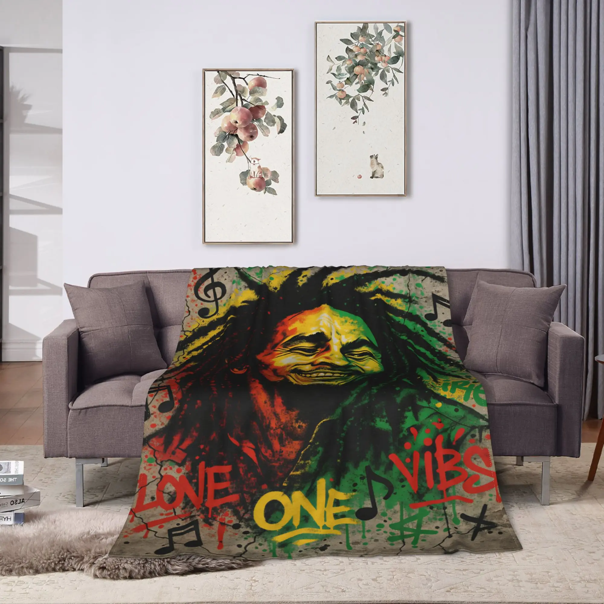 Soft Blanket Plane Travel B-Bob M-Marley Singer Throw Blanket Funny  Bedspread For Sofa Home