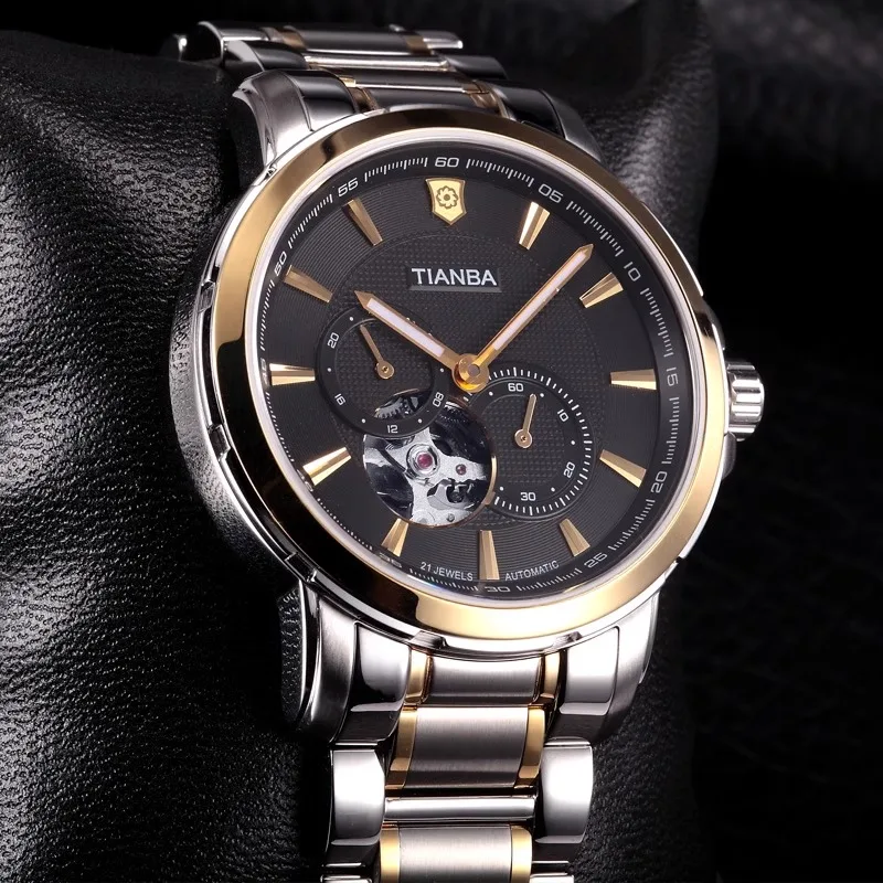 TIANBA Watch Automatic Mechanical Watch Stainless Steel Strap Men\'s Watches Genuine Business Men\'s Watches TM6006