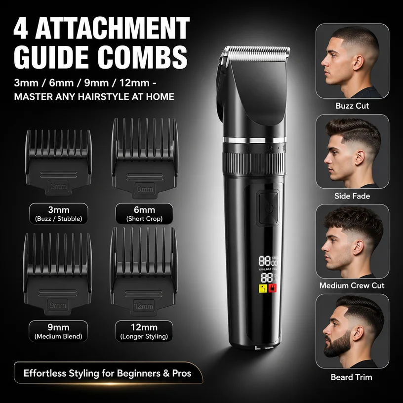 Beard Trimmer - Conjunto profissional de corte de cabelo