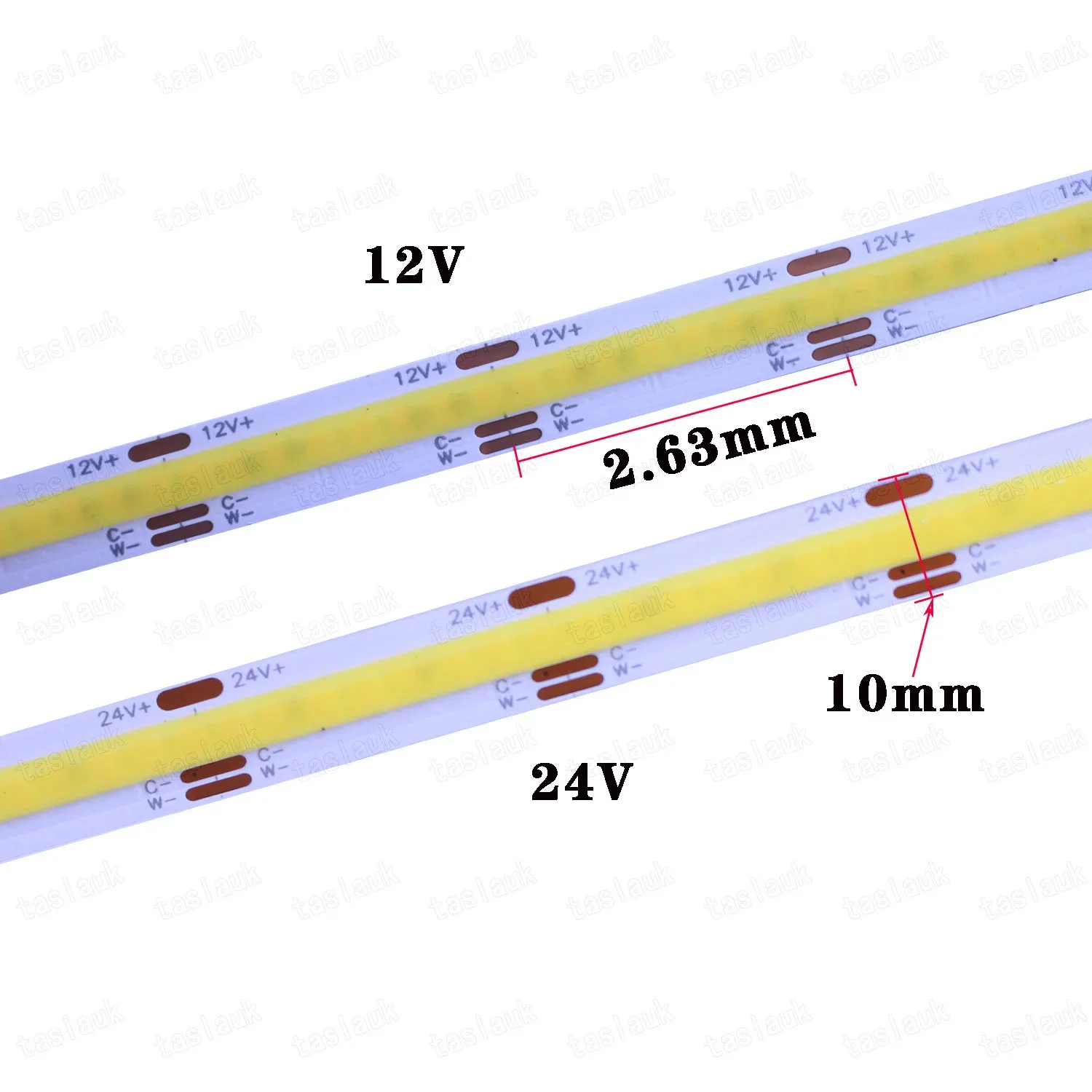 RGB RGBCCT CCT COB LED Strip 12V 24V 608 810 840LEDs/m flessibile Tape LED Light ip20 ip67 white warm white 3000K 6000k