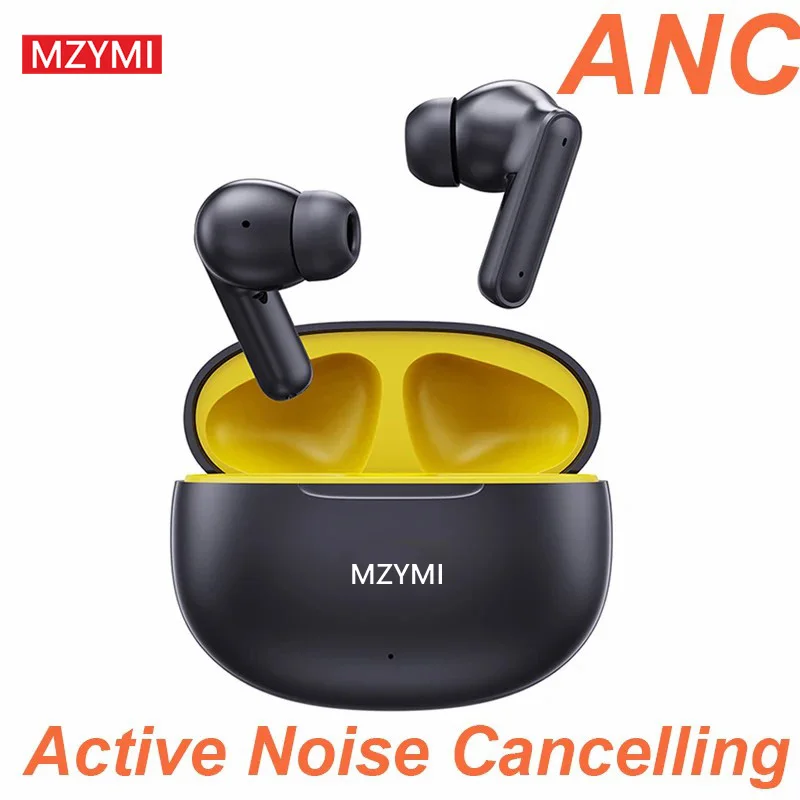 

MZYMI ANC TWS Bluetooth5.3 Earphones Active Noise Cancelling T80S Wireless InEar Headphones Stereo Sound Gaming Headset Earbuds