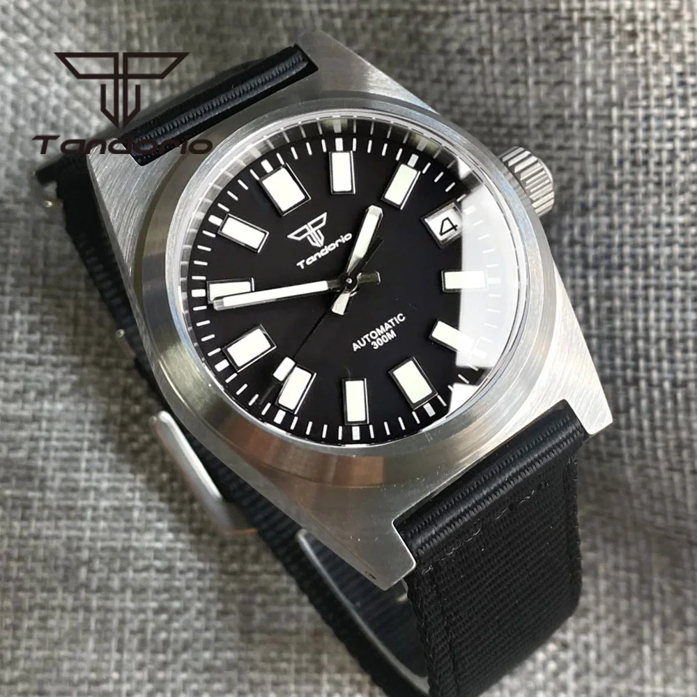 Tandorio 200M 38mm Mechanical Automatic Men Diving Wristwatch Nylon Strap NH35A PT5000 Movement AR Sapphire Glass Luminous Dial