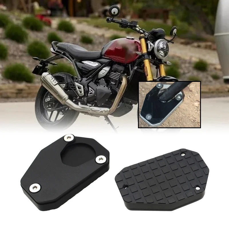 Motorbike Foot Side Stand Pad Plate Kickstand Enlarger Support Fit For Scrambler400 X Speed400 Scrambler400X Speed 400 2024 2025