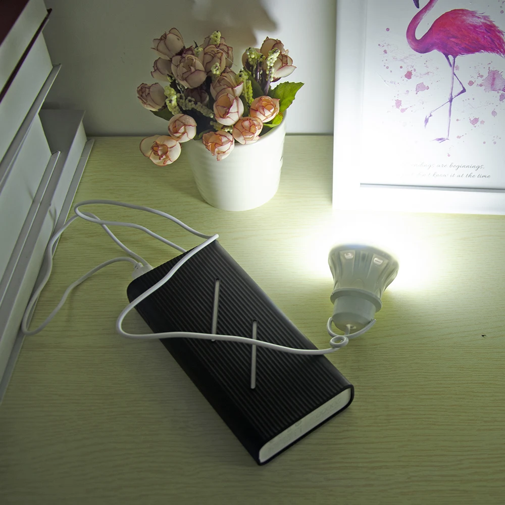 Night Light USB Plug LED Light Bulb 5V Mobile Power Bank Portable Book Light Waterproof Emergency Light Night Market Stall Light