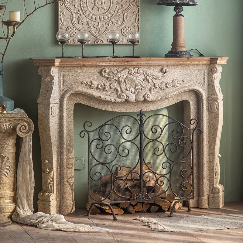 d2 American vintage stone fireplace rack for entryway living room, imitation marble entryway frame, wedding decoration