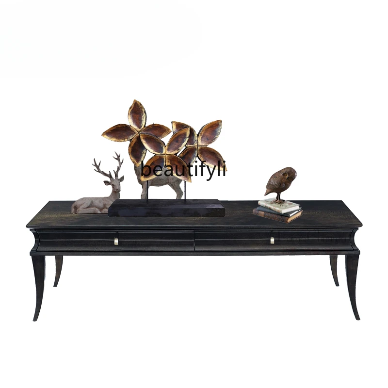 

American Modern Light Luxury High-Grade Solid Wood Rectangular Coffee Table Coffee Table