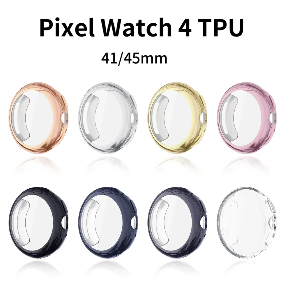 �y�Z�[�����z�X�N���[���v���e�N�^�[�P�[�X Google Pixel Watch 4 45mm 41mm TPU �ی�J�o�[ ���h�~ Google Pixel Watch4 �A�N�Z�T���[�p