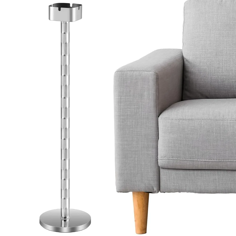 

Напольная пепельница для сигар Стильная пепельница для сигар из нержавеющей стали с шестом 25,6 дюйма и основанием с 4 пазами для наружного балкона