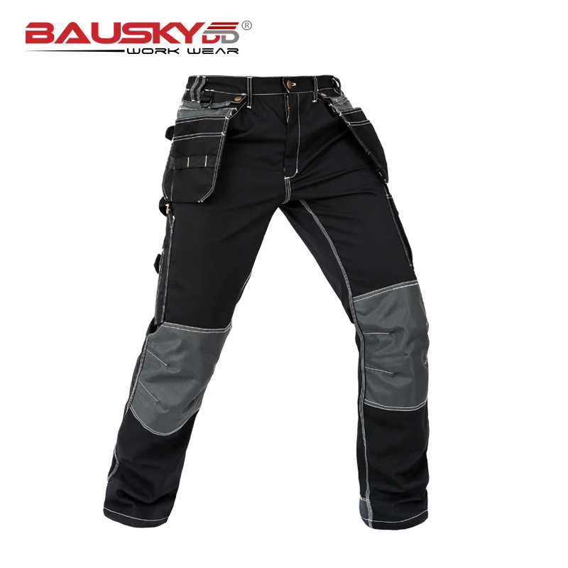 Pantalon de travail noir pour homme, vêtement de travail