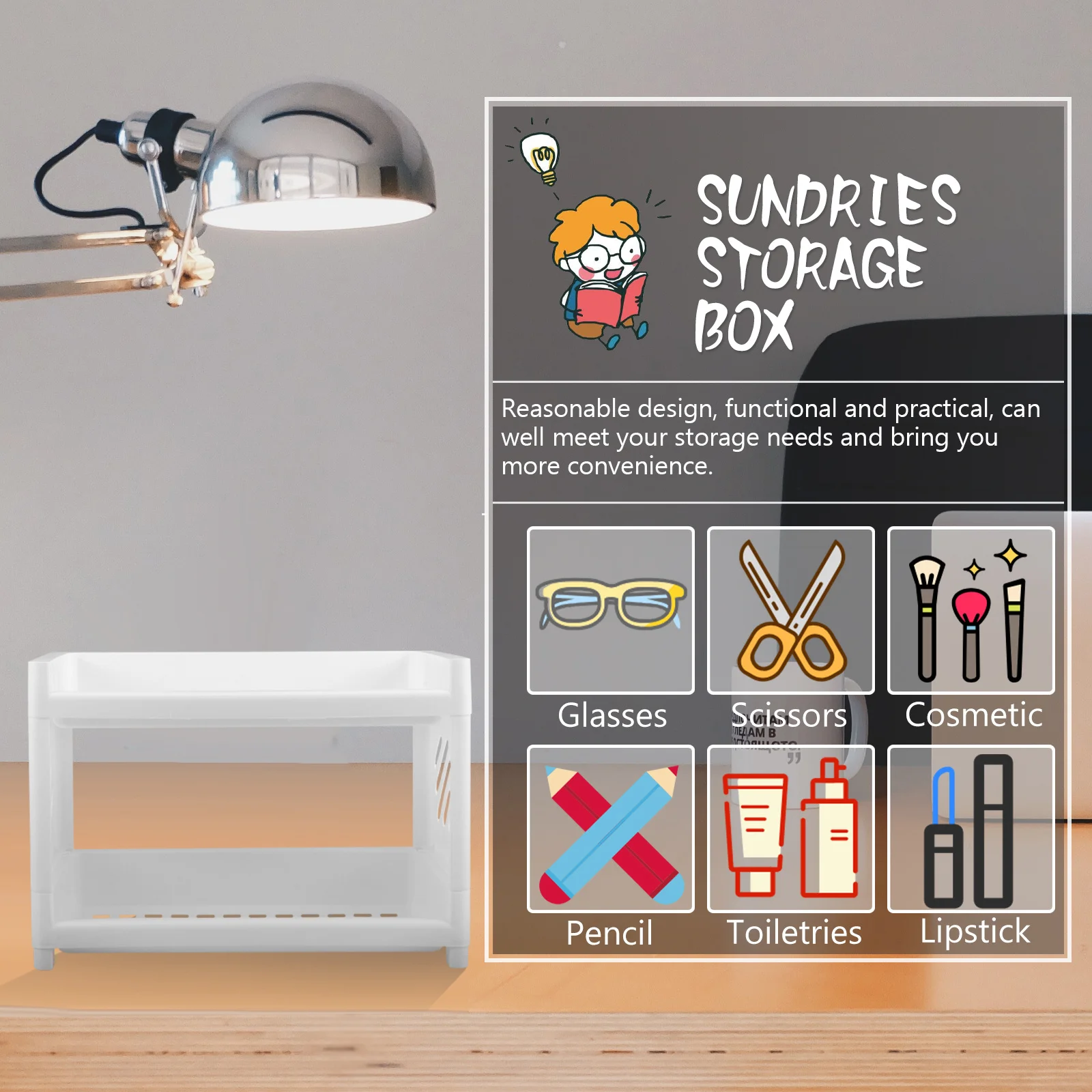 

Countertop 2 Tier Shelf Plastic Desktop Storage Rack Bathroom Organizer Corner Toiletry Rack Draining Holes Large Capacity