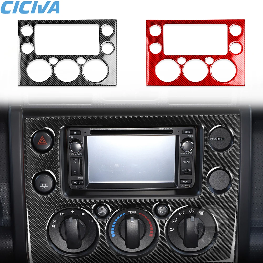 

For Toyota FJ Cruiser 2007-2021 Carbon Fiber Center Console AC Control Switch Panel Cover Car Interior Accessories Stickers