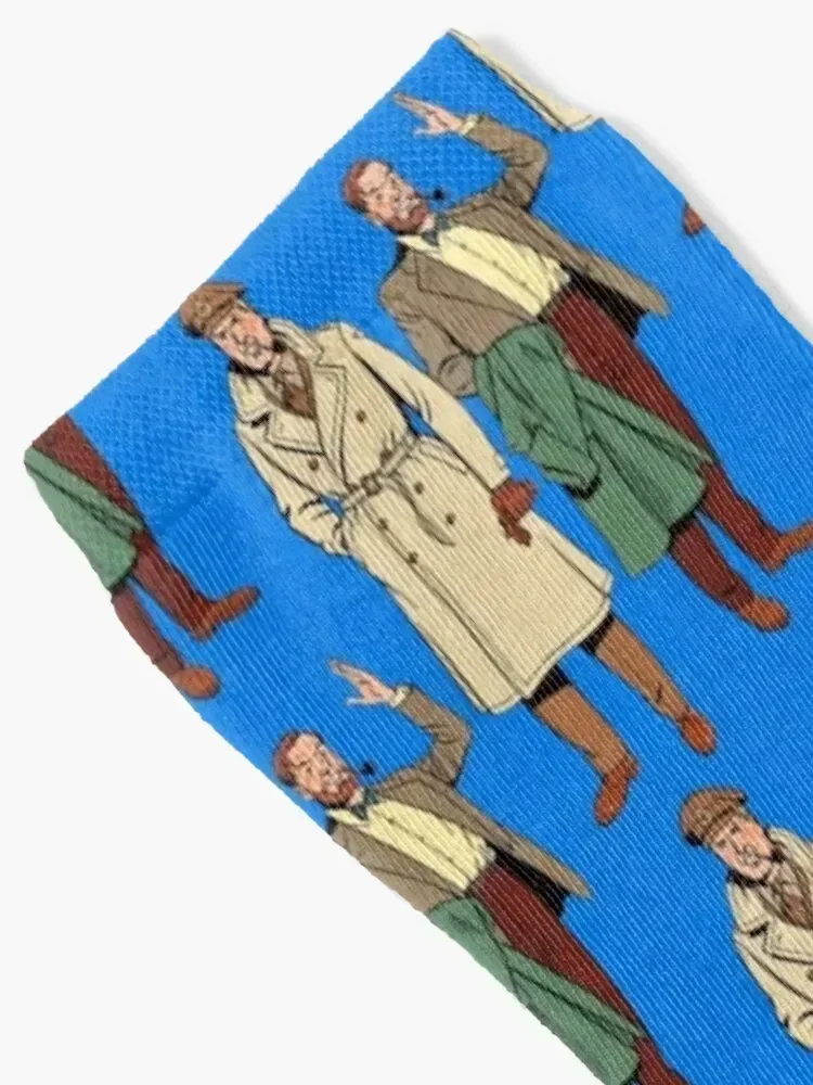 Blake and Mortimer (From the back cover of The Septimus Wave (L'Onde Septimus)) Socks Children's snow FASHION Socks Female Men's