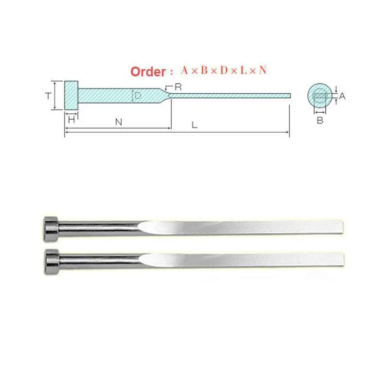 2PCS/10PCS  Plastic Mold Accessories SKD61 Flat Ejector Pins Ejector Blade Used to Eject Ribs from Plastic Products