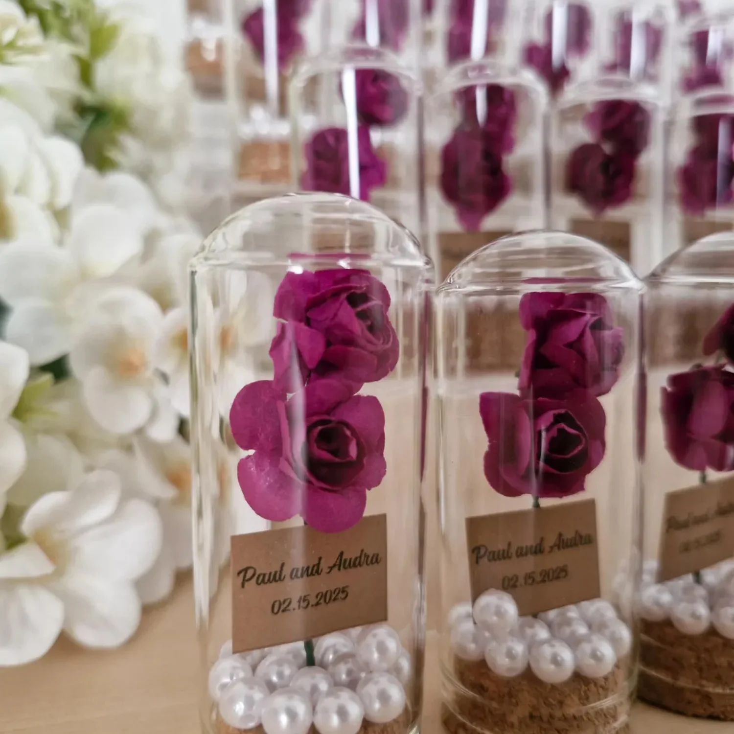 Bulk Rose Dome for Guests,Mini Glass Wedding Favors,Sweet 16, Personalized Party Gifts, Beauty and the Beast,Bachelorette Favors view 5