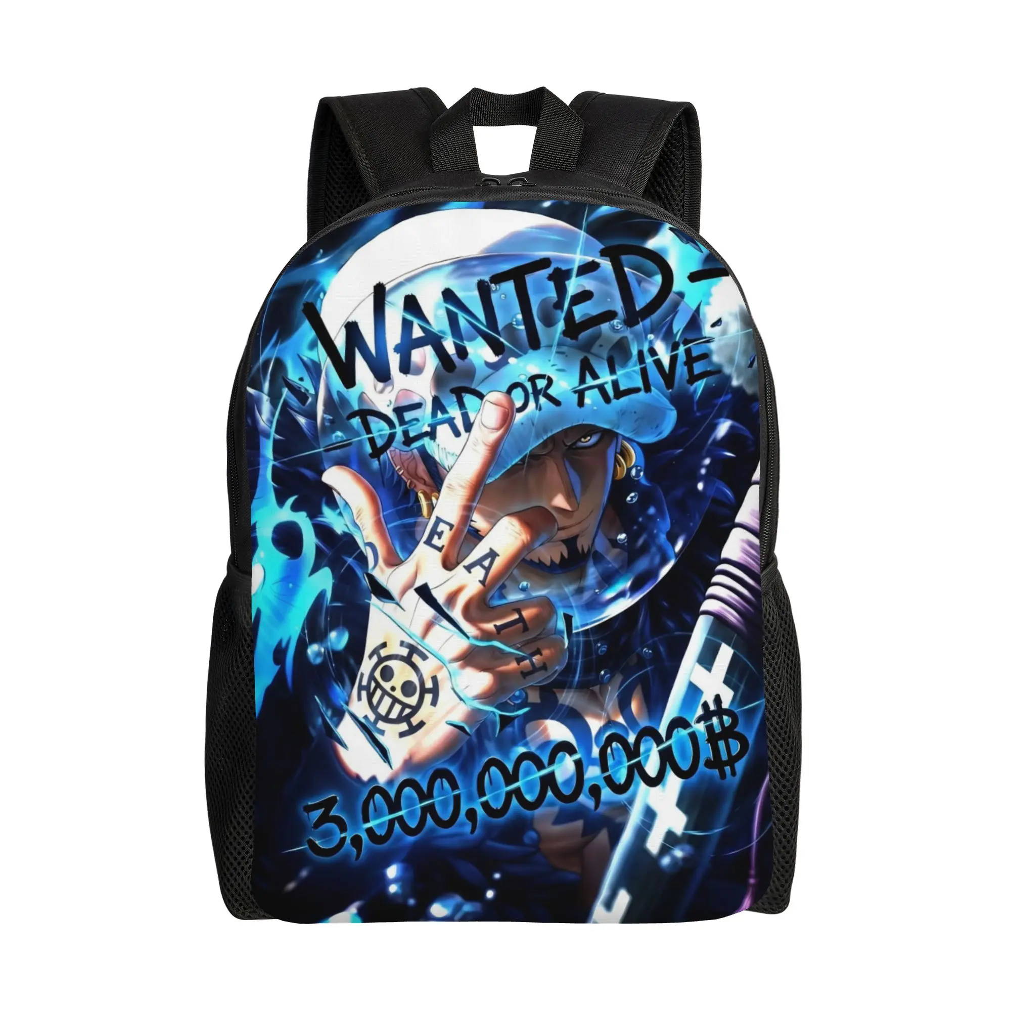 

Back to school season Vintage Trafalgar Law Daypack One Piece Unisex Book Pack Backpack