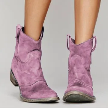 

Autumn Winter Round-toe Short Boots Big Size 34-46 Retro Suede Women's Ankle Boots