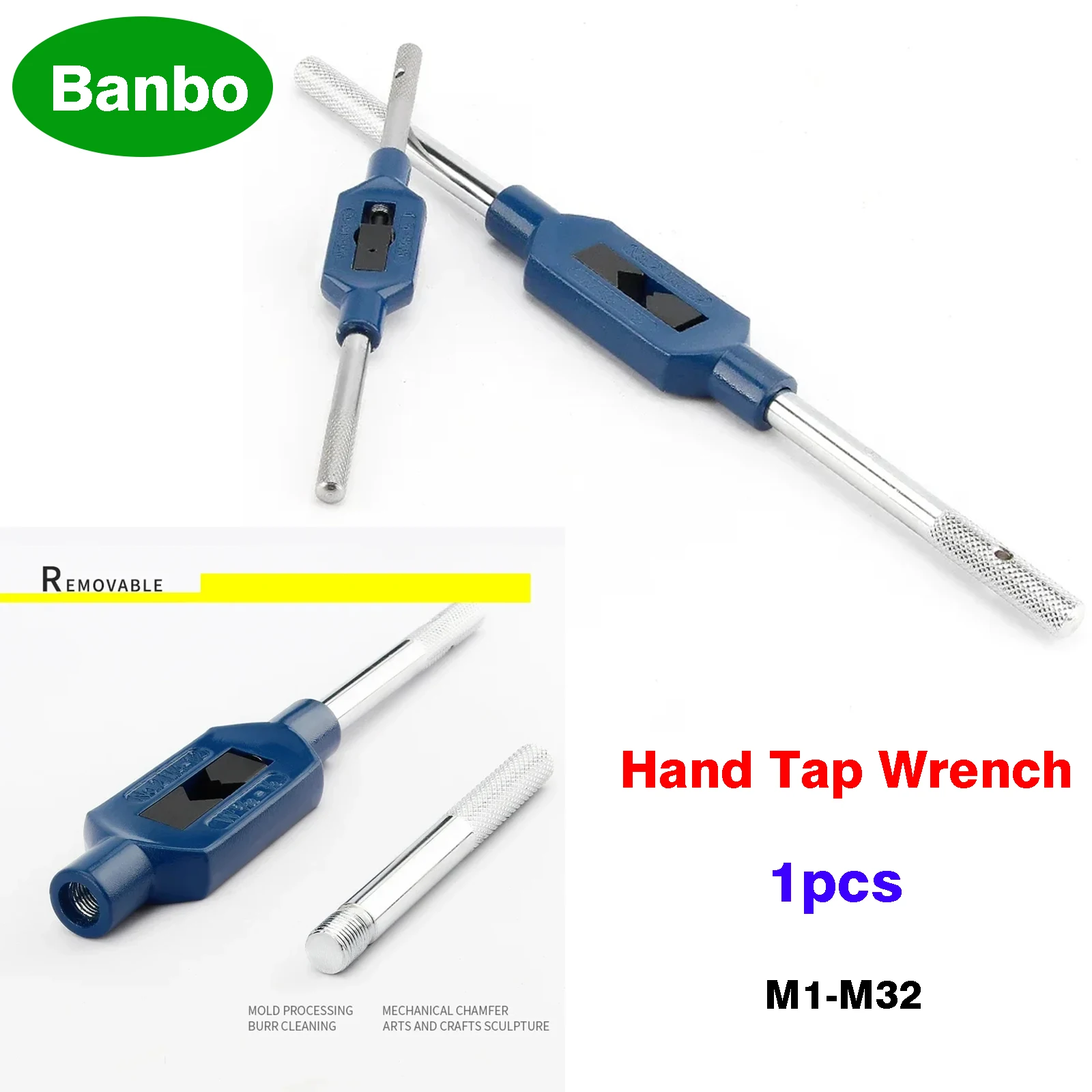 

1Pcs Adjustable Hand Tap Wrench Holder Accessories for Taps and Die Set Tapping Tools M1-M32