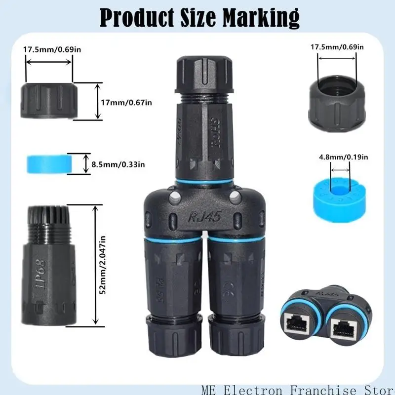 T5EA 1 إلى 2RJ45 8P8C CAT6 DOUPLER لـ Ethernet Connection Compatibles CAT5 إلى CAT8 امتداد كابل الشبكات