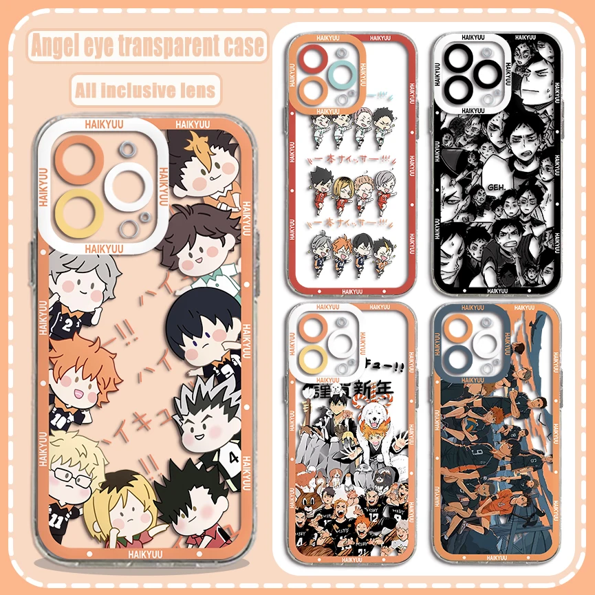 Hot-Blooded Haikyuu Anime Phone Case For iPhone 15 14 13 12 11 Mini Pro Max X XR XSMax 6S 6 7 8 Plus SE20 Transparent Cover