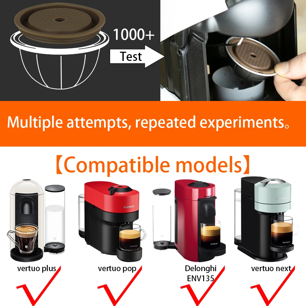 Wiederverwendbarer Deckel für Kapseln, nachfüllbare Kapseln, wiederverwendbare Silikonhülle, passend für Nespresso Vertuoline & Vertuo – Detail 3