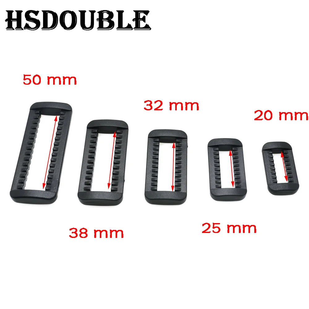 10 Pcs/Pack 20-50mm Loops Looploc Side Release Buckles Plastic Rectangle Rings Backpack Strap Bag Parts Accessories