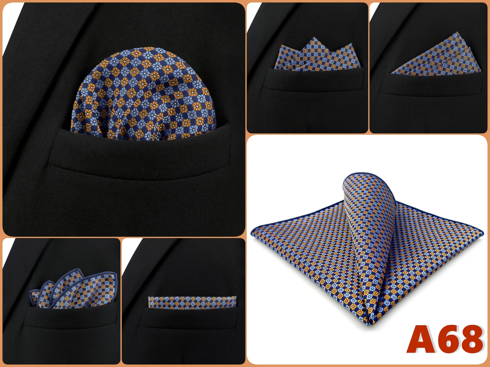 Luxury Mens Pocket Square Handkerchief Multiple Designs Classic Suit Hanky Large Striped Gentlemen Wedding Party Gift for Men