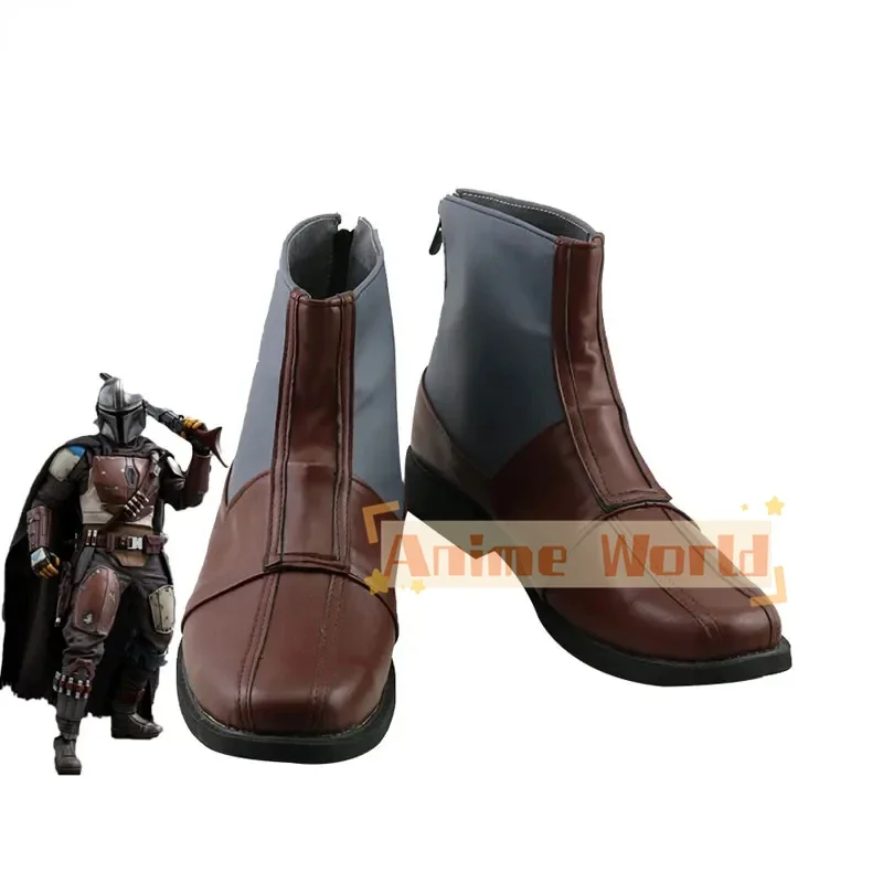 Jango Fett Cosplay Shoes Bounty Hunter Cosplay Prop PU Leather Shoes Halloween Carnival Boots Custom Made