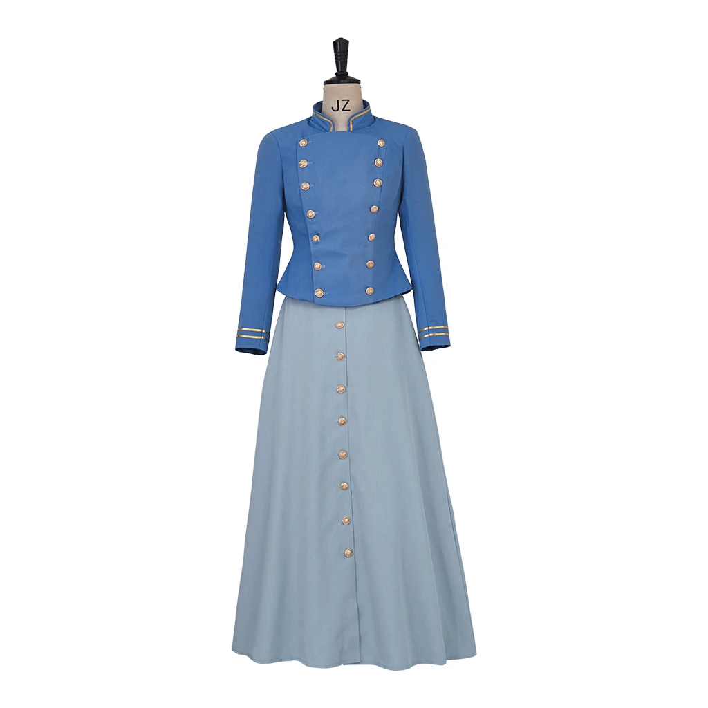 

Movie Miss Enola Holmes Cosplay Costume Victorian Vintage Jacket Skirts Set 19th 20th Century Women's Slim Gown Halloween Party