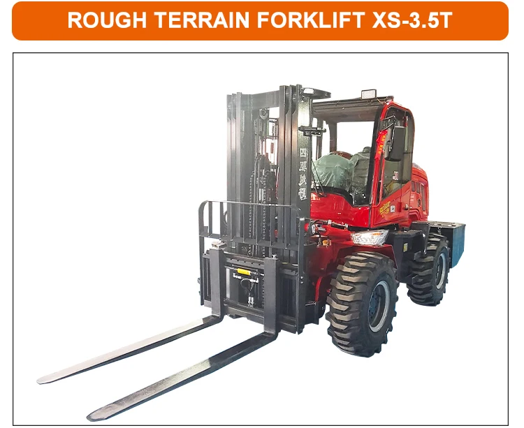 4wd Rear Wheel Steering 5 Ton Diesel All off Road Rough Articulated Terrain Forklift Customized