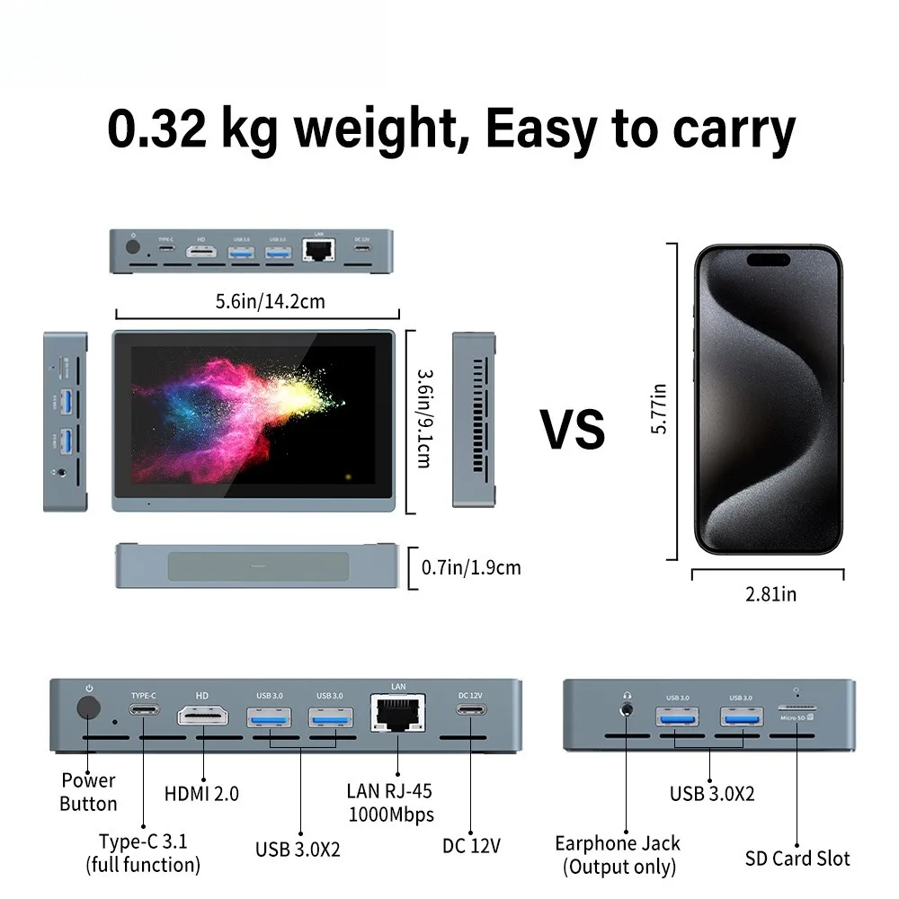 5.5-inch portable mini pocket computer spray digital printing robot direct sales of minipc hosts