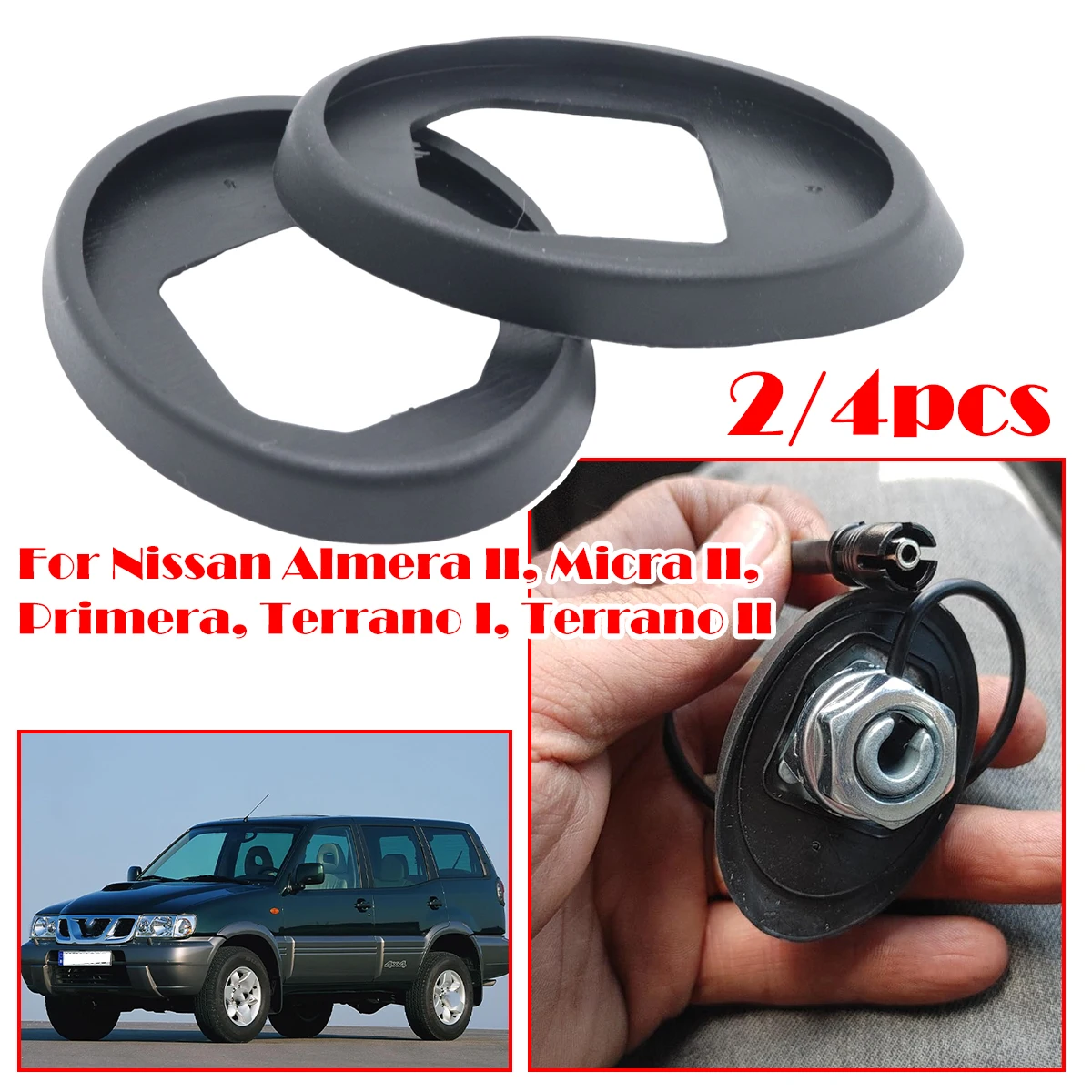 

2/4pcs For Nissan Almera II Micra II Primera Terrano I II 7M AM/FM Roof Radio Antenna Aerial Base Mast Seal Rod Pad Car part