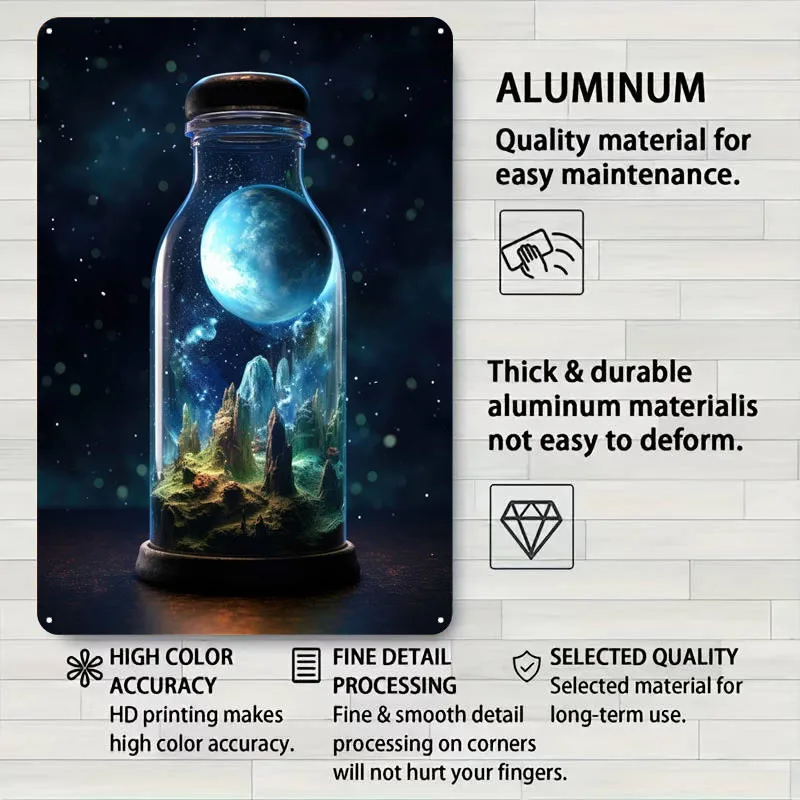 غالاكسي في زجاجة زجاجية علامات معدنية معركة الفضاء ملصق لوحات مخصصة صفيح تسجيل ل جدار الفن الديكور فن الجداريات الرجعية #4