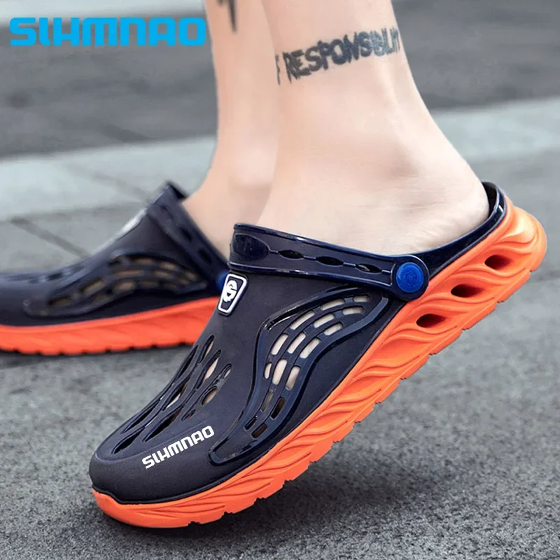 2024Summer Fishing Beach Sandals Anti slip Fishing Breathable Men\'s EVA Clogs Slimno Sandals Fashion Garden Work Hole Shoes 2024