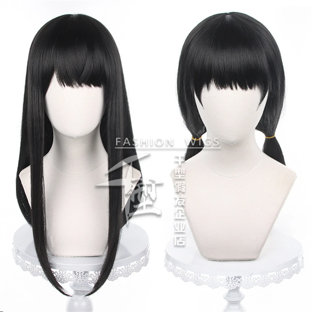 Anime Asa Mitaka Cosplay Wig War Devil Black Long Straight Wig Heat Resistant Hair Peruca Party Halloween Women's Costume Wigs