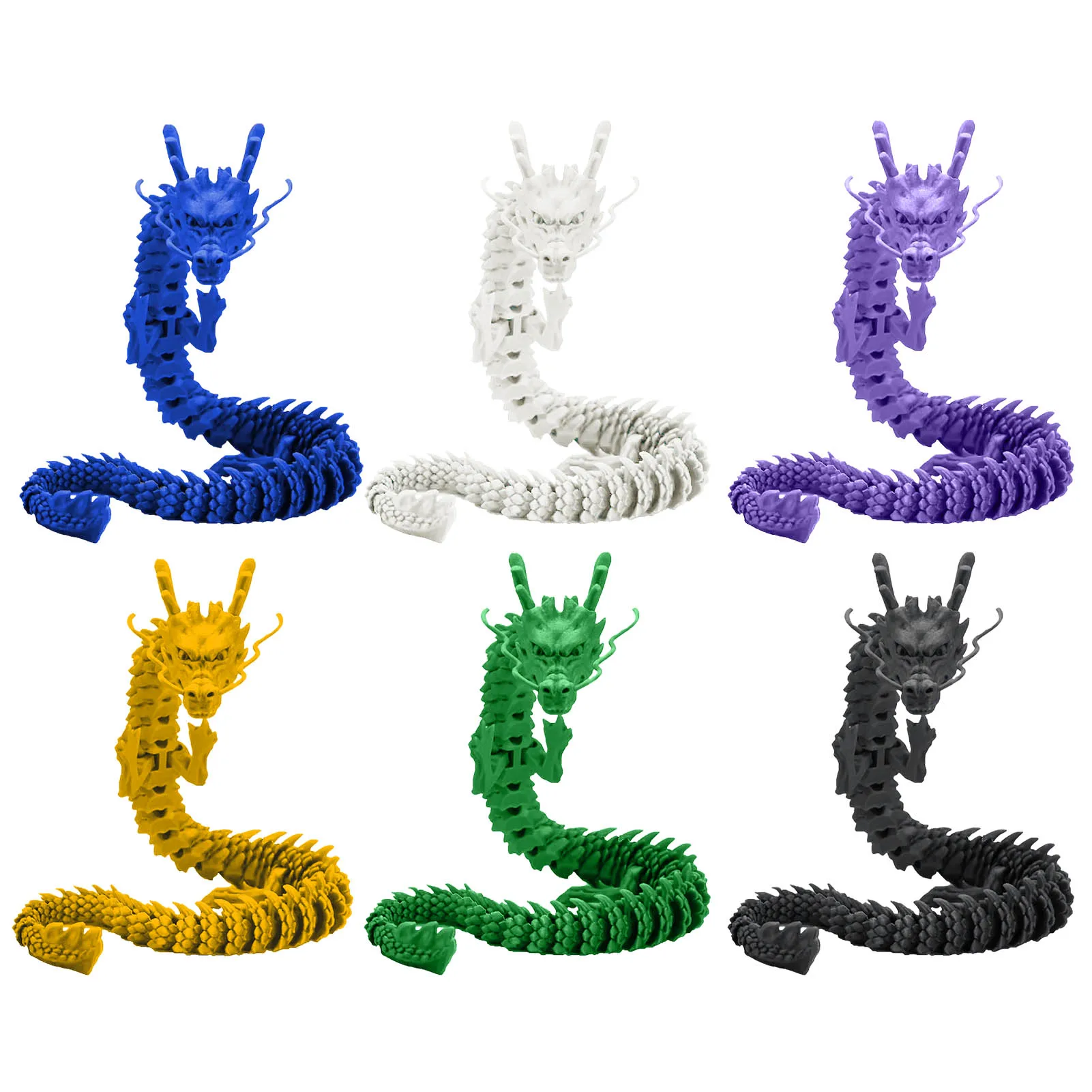 3D Printed Articulated Dragon Toy Home Decor Chinese Loong Flexible Realistic Office Ornaments Stress and Anxiety Relieve Toys