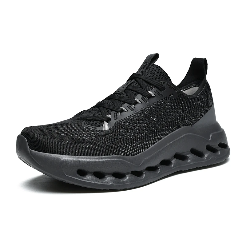 Zapatillas de correr de malla negras para hombre, calzado deportivo informal, zapatillas ligeras transpirables, zapatillas deportivas para correr al aire libre, tenis, zapatos para caminar