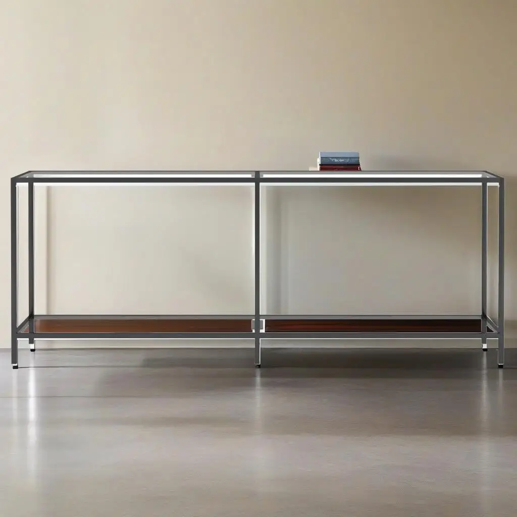 Modern 20 for X3 5x75.5 cm Transparent Console Table with Tempered Glass Top