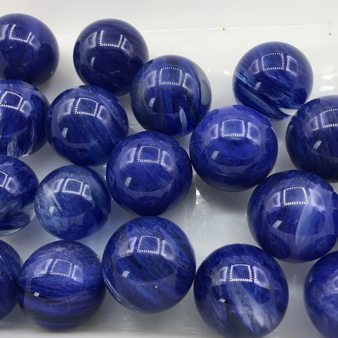 1PC Assorted Rare Blue Smelting Stone Quartz Crystal Sphere -Solid Polished Gemstone Ball for Home Decoration, Travel-Friendly