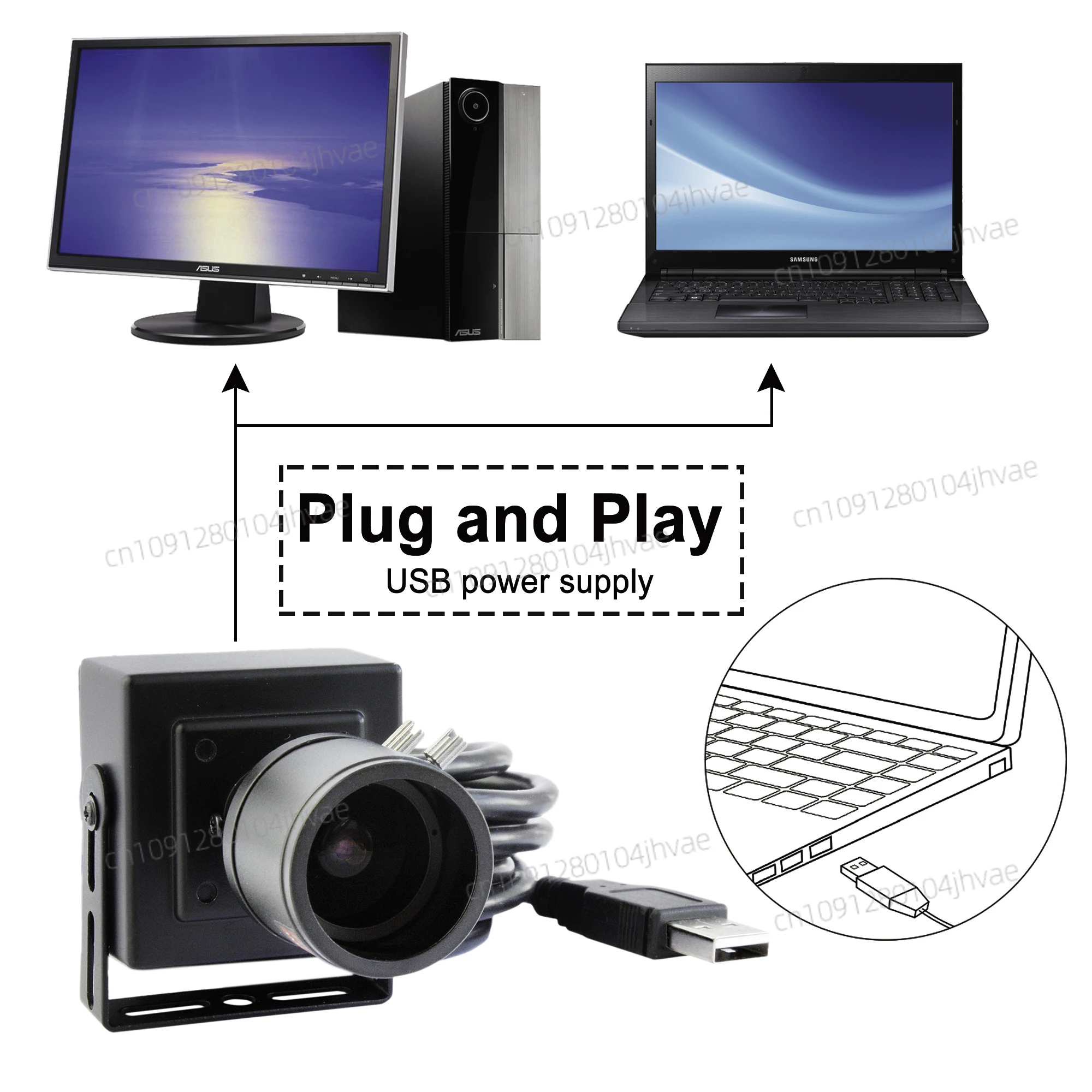 Elp vga 640x480 mjpeg 60fps cmos usb câmera ov7725 mini micro caixa câmera web com lente varifocal de 2.8-12mm