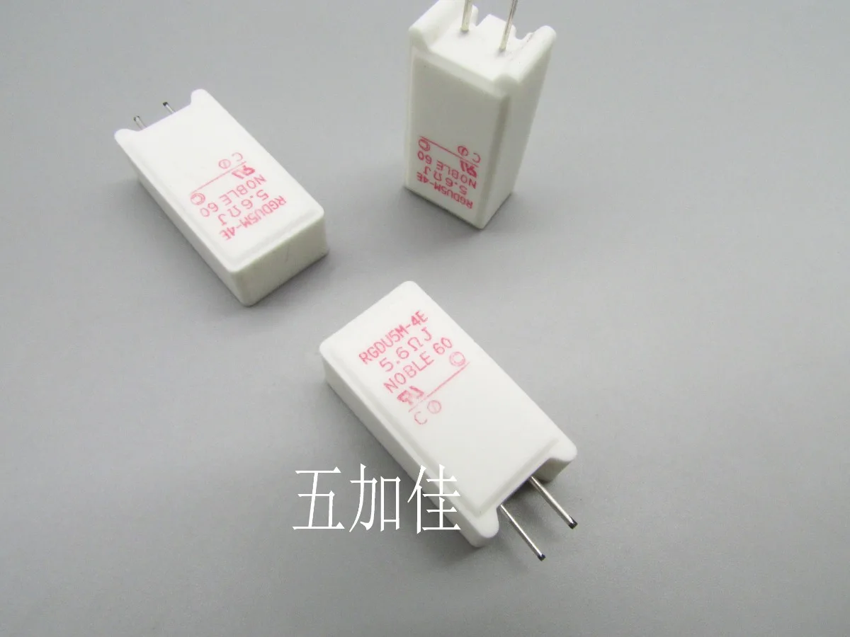 

10PCS/Japan RGDU5M-4E 5W 5.6R 142℃ 5% with temperature wire wound cement frequency divider ceramic resistor