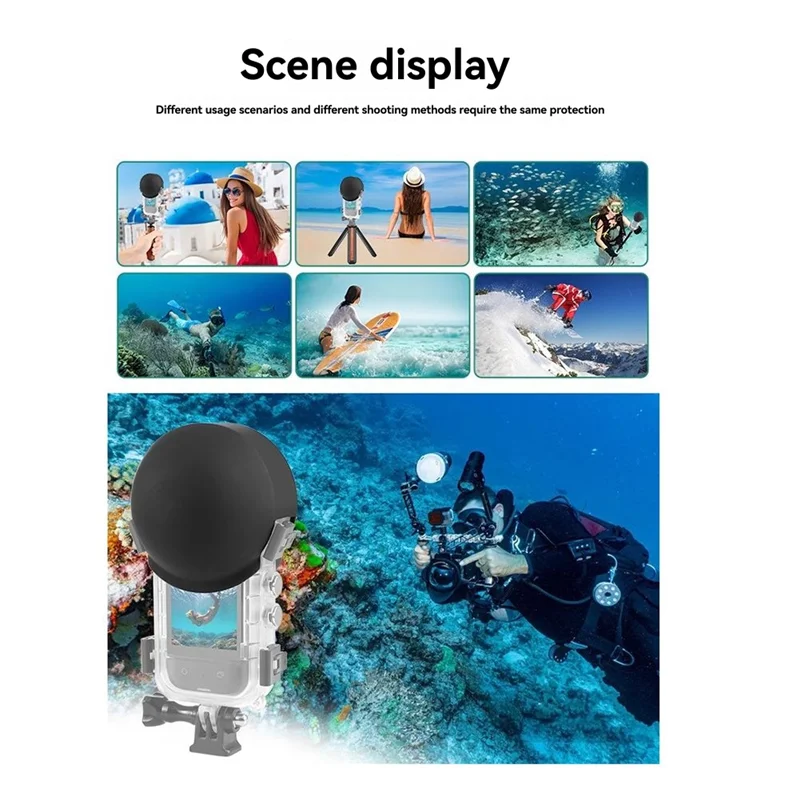 

ELECT-For Insta360 X5 Invisible Dive Case Lens Guard Protective Cover Pleochroic Lens Cap Action Cameras Accessories