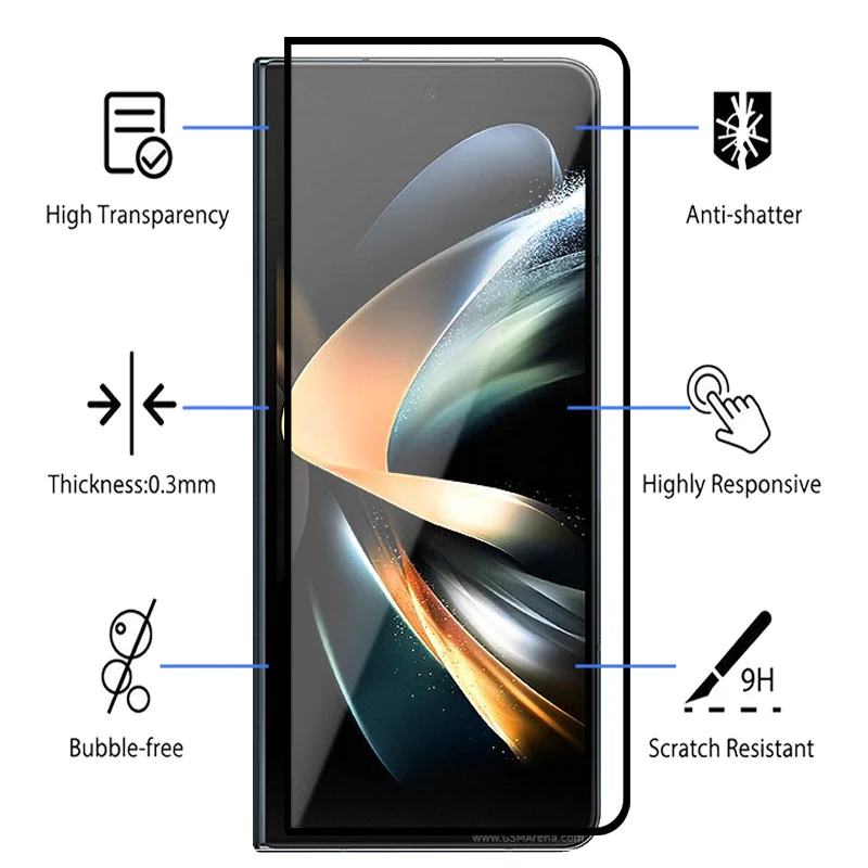 2in1 Tempered Glass Case For Samsung Galaxy Fold 4 5G Screen Protector For Samsung zfold 4 zfold4 7.6inch Camera Protective Film