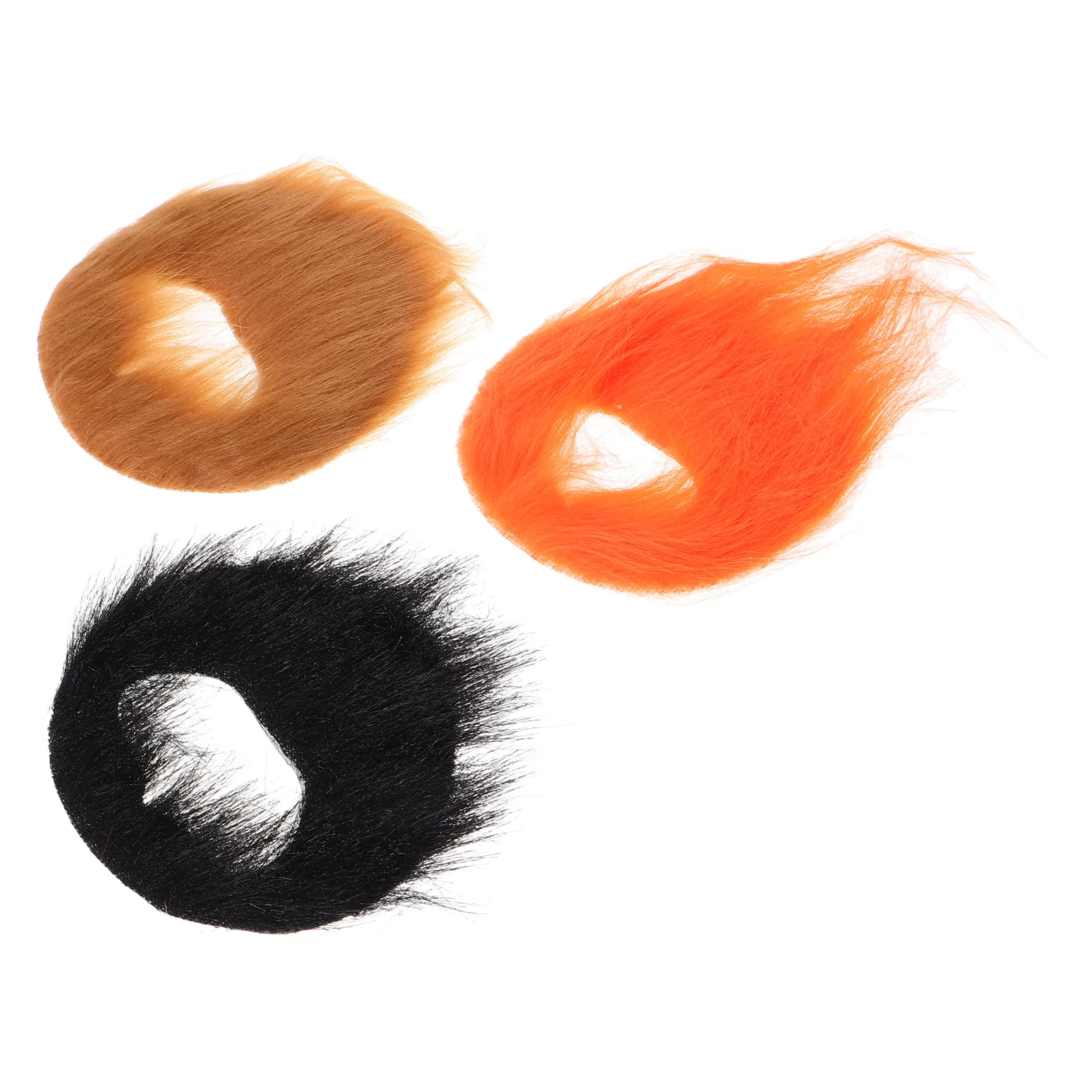 

3 Pcs Beard Cosplay Facial Hair Realistic Brown Props Costume Halloween Fake Beard Realistic Accessories