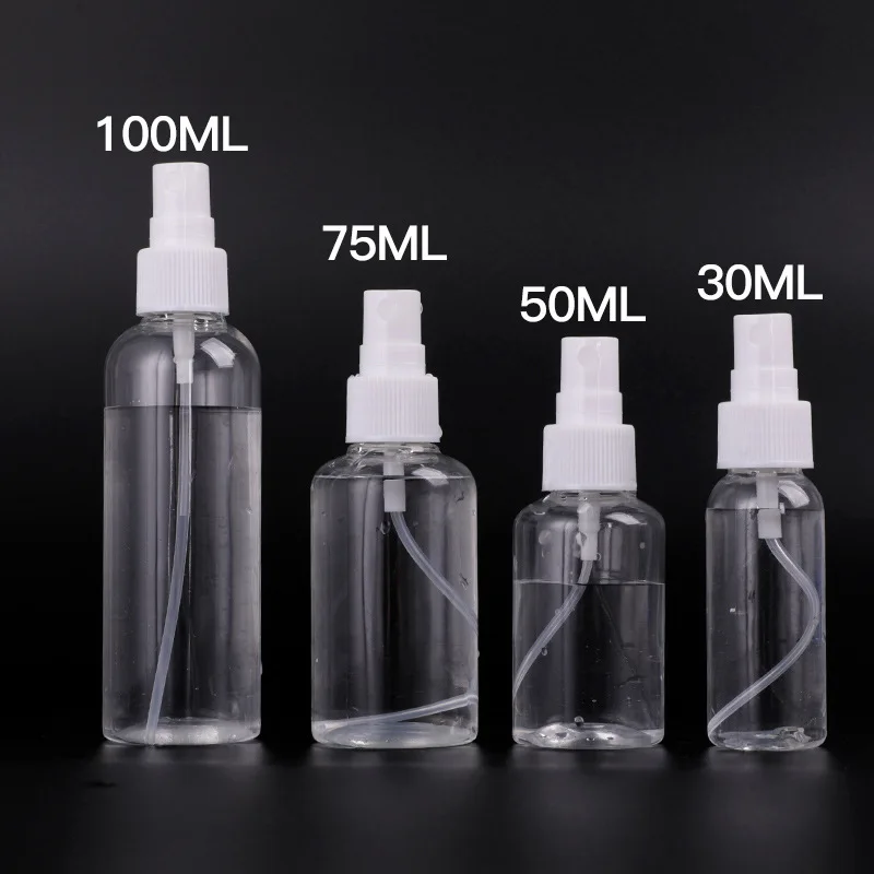 10/30/50/75/100ml Refillable Bottles Transparent Plastic Perfume Atomizer Mini Empty Spray Bottle Portable Travel Accessories