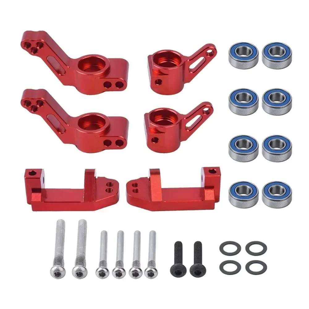 RC 6PCS Aluminum Castor Blocks Steering Block and Rear Pile Shaft Carrier Replacement 3632 3736 3752 for 1/10 TRXS 2WD Slash